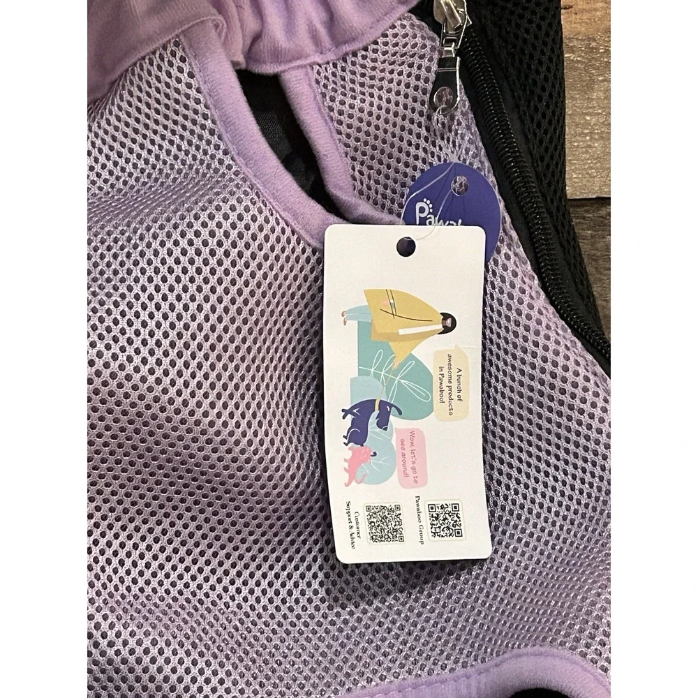 Pawaboo Pet Carrier Backpack Adjustable Dog Cat Front Pack Travel Bag Purple‎